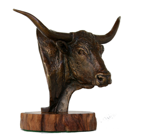 bronze ox bust